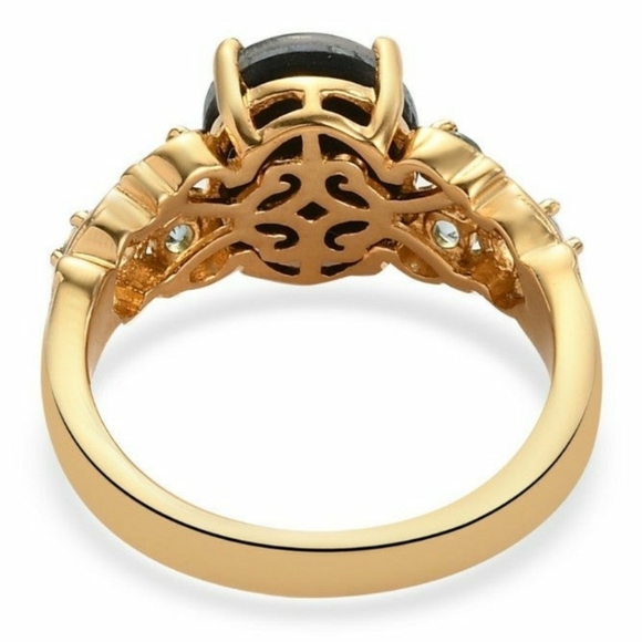 SOLDMosaic Electric blue Opal and Topaz Ring in sterling silver - Picture 4 of 7